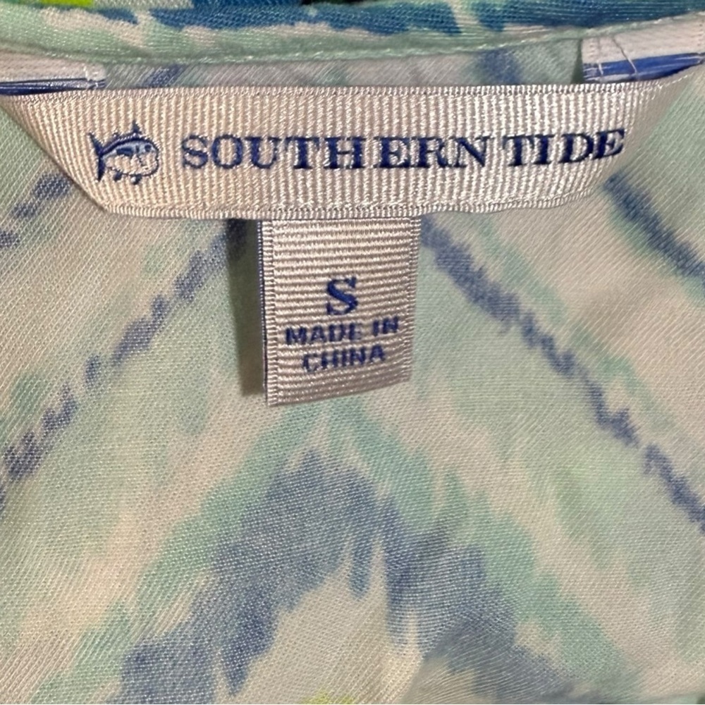 Southern Tide Women’s Kendall Geo Romper Blue Green Size Small - Picture 5 of 9